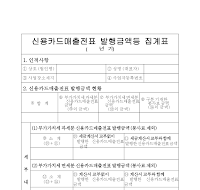 신용카드매출전표발행금액 집계표 신용카드매출전표발행금액 집계표
